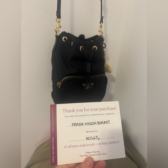 Prada Re-Nylon Triangle-Logo Drawstring Bucket Bag - Picture 10 of 10